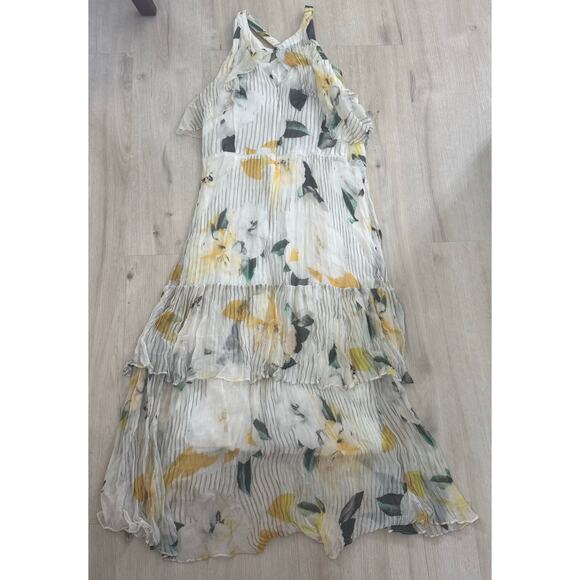 Anthropologie Garden Party Pleated Floral Tiered Halter Midi Dress Size 26W - Picture 2 of 7